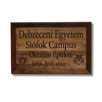 Tömör diófa cégtábla  – prémium, mart kivitel